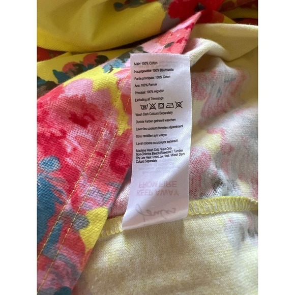 Joules Riviera Print T-Shirt Style Dress in Lemon Floral Size US 12 - Picture 7 of 7